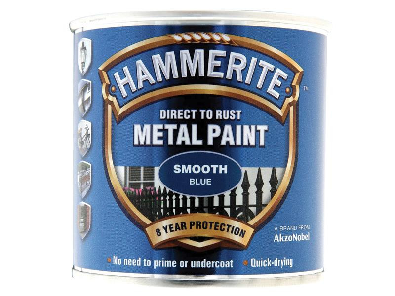 Hammerite HMMSFB750 Direct to Rust Smooth Finish Metal Paint Blue 750ml