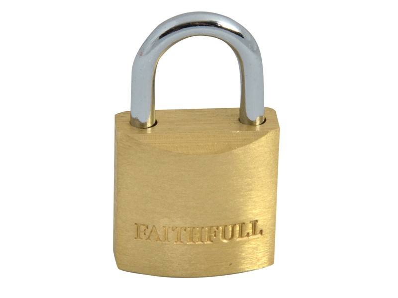 Faithfull FAIPLB20 Brass Padlock 20mm 3 Keys