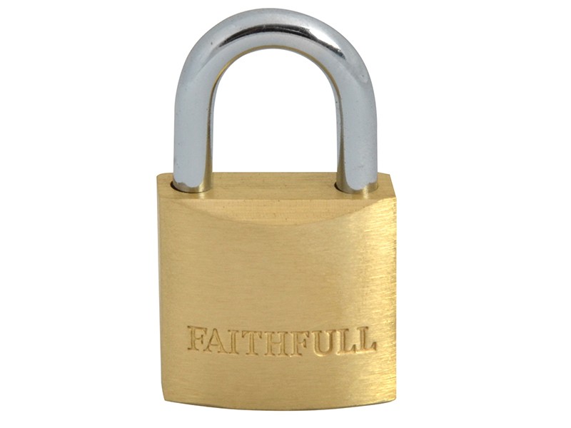 Faithfull FAIPLB25 Brass Padlock 25mm 3 Keys