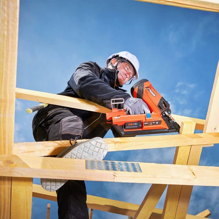 Paslode IM360Xi+ Gas Framing Nailer 019700 In use with a loft installation