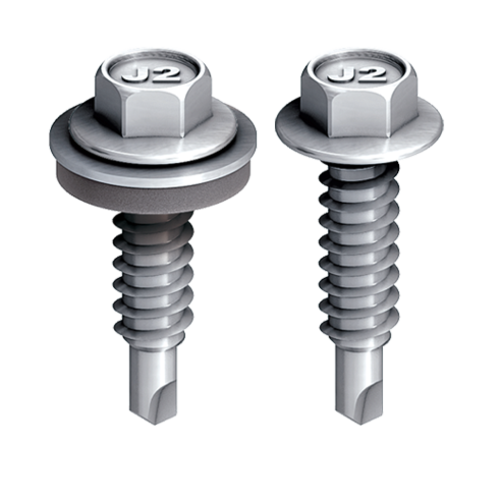 A steel 6.3×25mm self-drilling screw with a sharp drill-point tip and spiral threads along the shaft, suitable for fixing into steel framing.