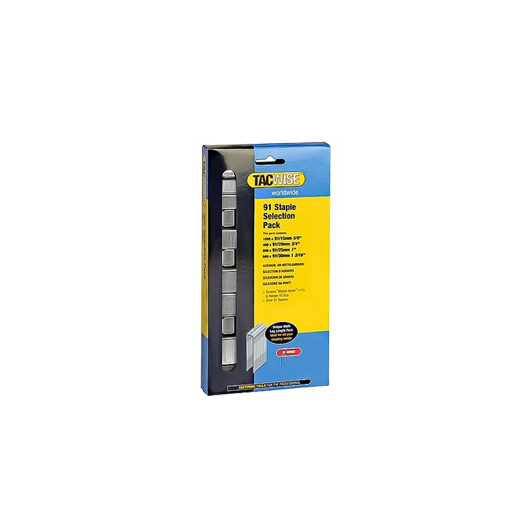 Tacwise TAC0204 91 Narrow Crown Staples Selection - Electric Tackers (Pack 2800)