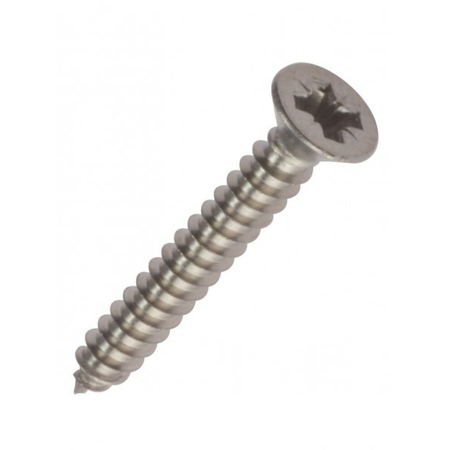 Self Tapping Stainless Steel 3.5mm Screws Countersunk Pozi 100 Pack