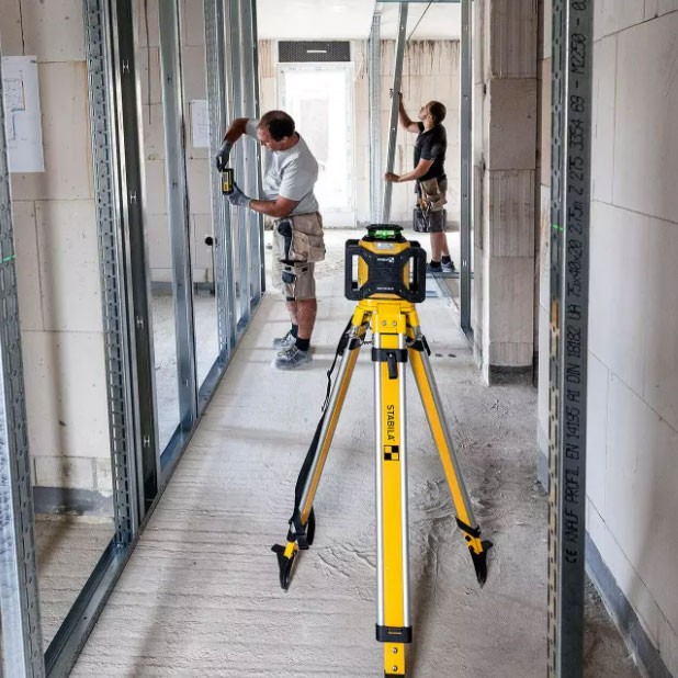 A Stabila measuring instrument with a clear display and easy-to-read scale, for accurate site measurement and inspection.