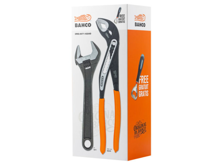 Bahco BAHWPADJSET Adjustable Wrench & Water Pump Pliers Set