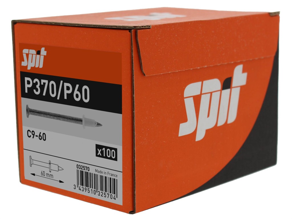 Spit 032570 C9 P370 60mm Concrete Pins Single Shot Pins