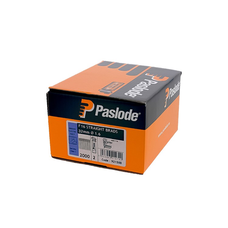 Paslode IM65 921588 F16 32mm Galv Brad Nails Packs 2000 Box + 2 Fuel Cells