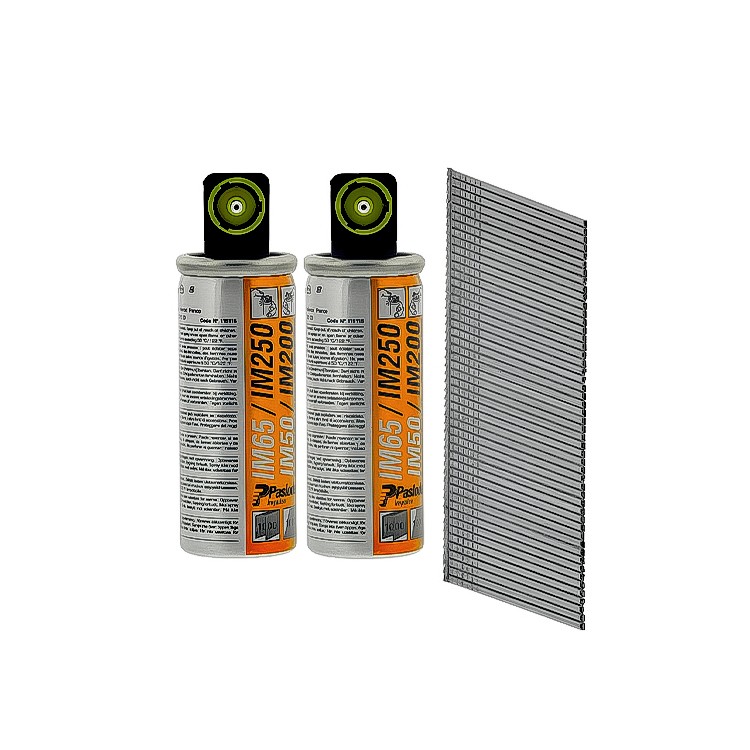 Paslode IM65 921592 F16 64mm Galv Brad Nails Packs 2000 Box + 2 Fuel Cells