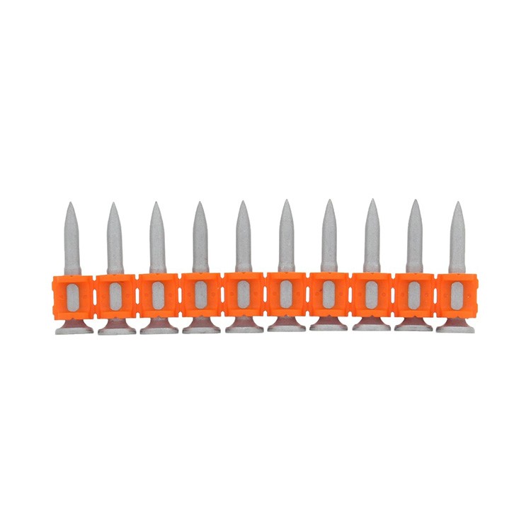 An orange and black Spit cordless power tool, with an ergonomic grip, designed for use on construction and maintenance tasks.