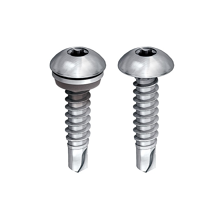 A steel 4.8×19mm self-drilling screw with a sharp drill-point tip and spiral threads along the shaft, suitable for fixing into steel framing.