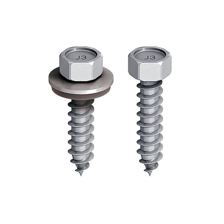 A steel screw with a threaded shaft and sharp point, for general-purpose fastening applications.