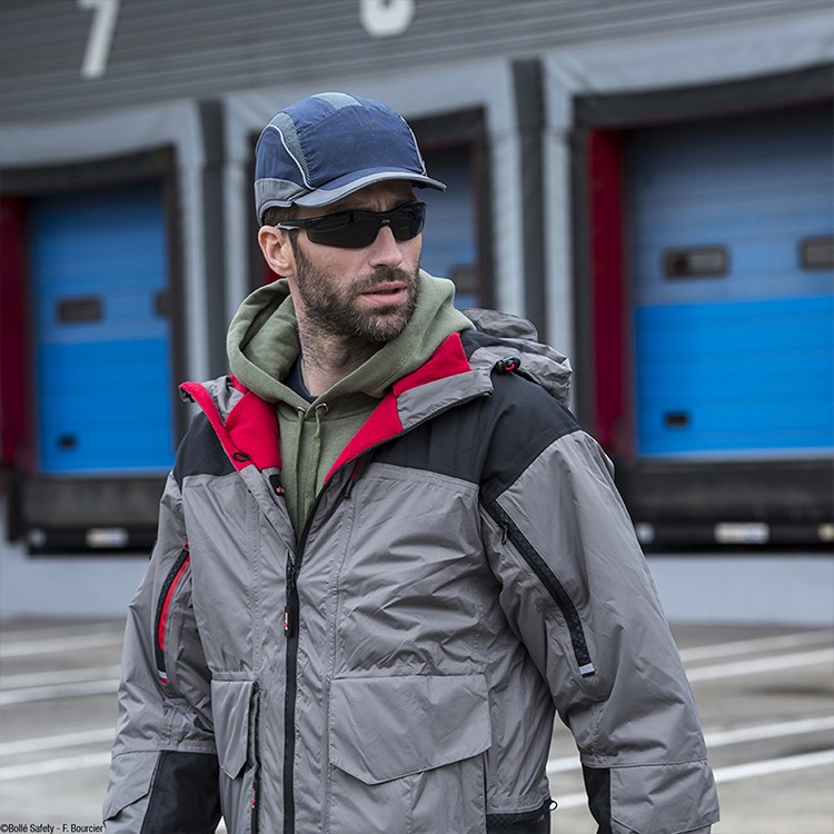 Bolle ULUKA Safety Glasses Worn by male model	
