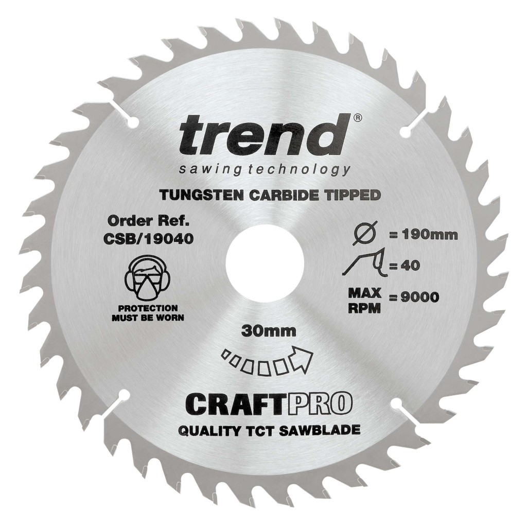 Trend CSB/19040 Craft Saw Blade 190mm x 40T x 30mm