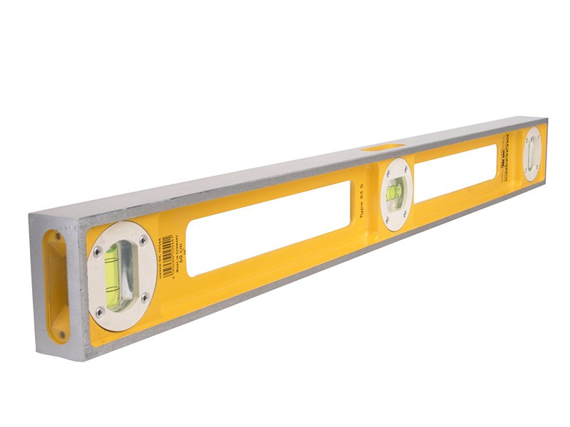 A Stabila 40cm spirit level with an extruded aluminium body and accurate vials, for checking horizontal and vertical alignment.