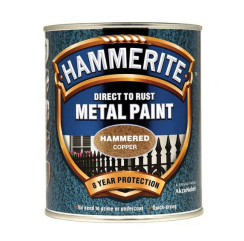 Hammerite HMMHFCO750 Direct to Rust Hammered Finish Metal Paint Copper 750ml