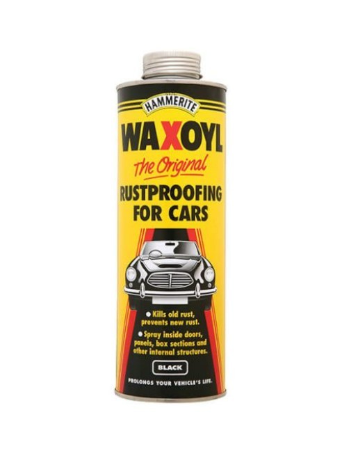 A 1l tin of Hammerite protective metal paint in black for long-lasting rust protection on ferrous metal surfaces.,