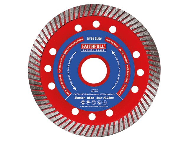 Faithfull FAIDB125TURB Turbo Cut Diamond Blade 125 x 22mm