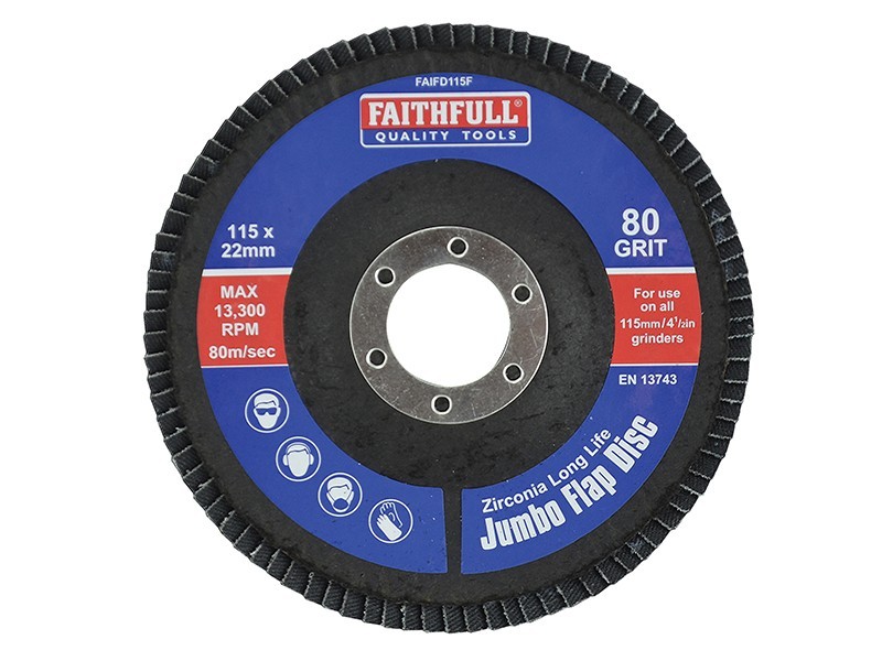 Faithfull FAIFD127F Abrasive Jumbo Flap Disc 127mm Fine