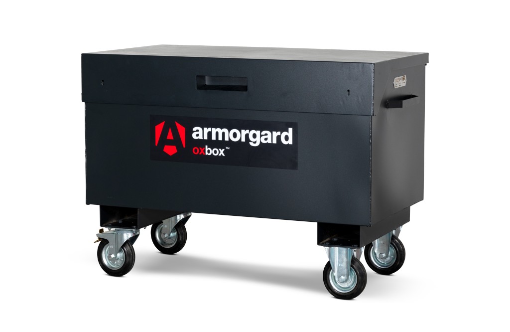 A steel Armorgard steel tool chest with multiple drawers, a locking lid, and rubber-lined interior, for organising and storing hand tools.