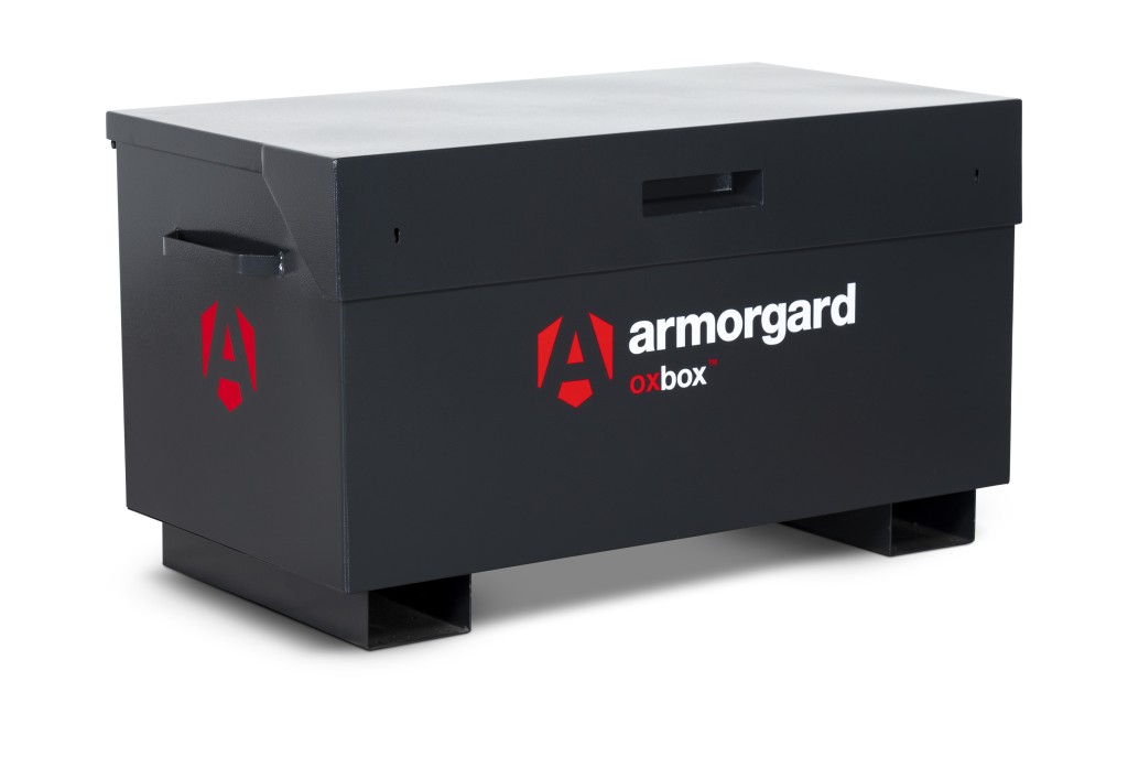 A steel Armorgard steel tool chest with multiple drawers, a locking lid, and rubber-lined interior, for organising and storing hand tools.