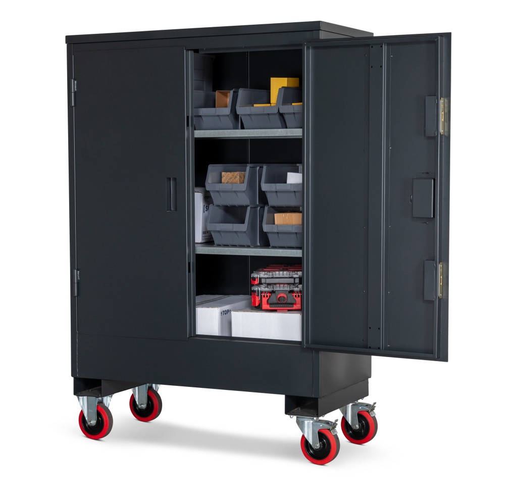 A steel Armorgard heavy-duty site storage unit with a steel construction, secure locking, and a load-rated base.