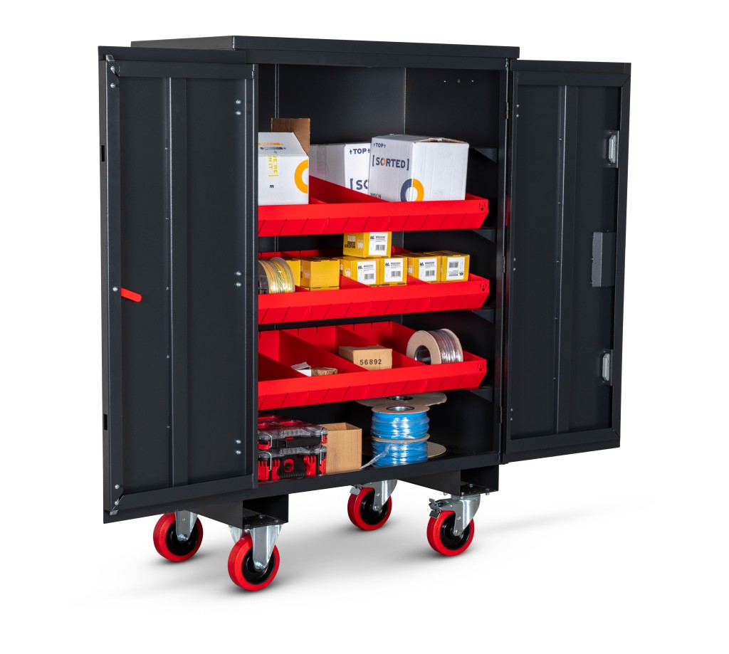 A steel Armorgard heavy-duty site storage unit with a steel construction, secure locking, and a load-rated base.