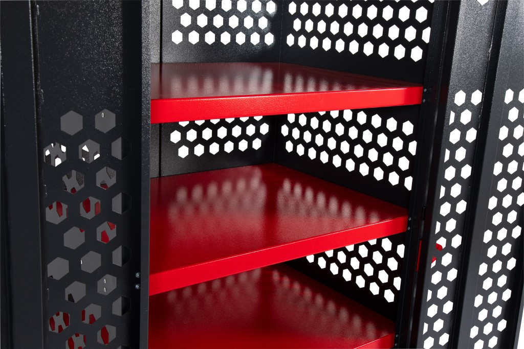A steel Armorgard heavy-duty site storage unit with a steel construction, secure locking, and a load-rated base.