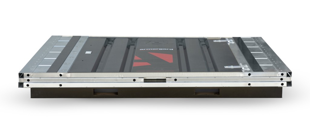 A steel Armorgard heavy-duty site storage unit with a steel construction, secure locking, and a load-rated base.