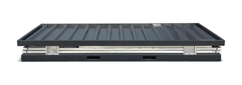 A steel Armorgard heavy-duty site storage unit with a steel construction, secure locking, and a load-rated base.