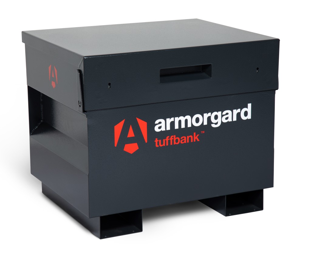 A steel Armorgard steel tool chest with multiple drawers, a locking lid, and rubber-lined interior, for organising and storing hand tools.
