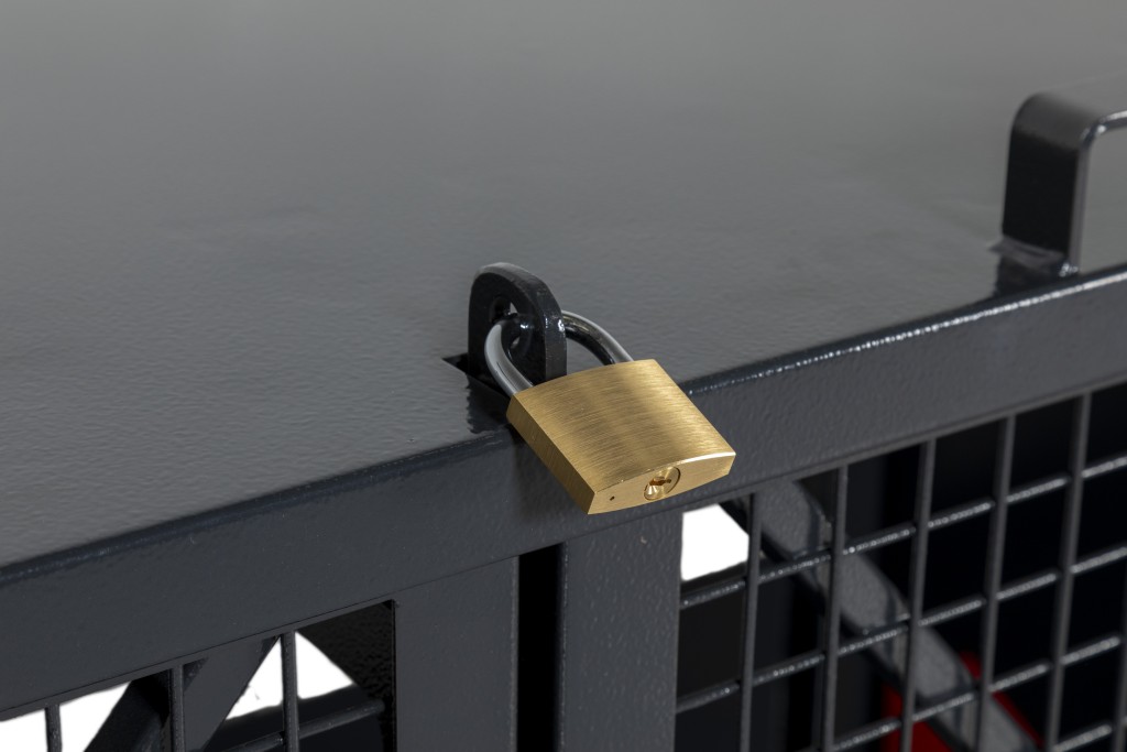 A steel Armorgard heavy-duty site storage unit with a steel construction, secure locking, and a load-rated base.