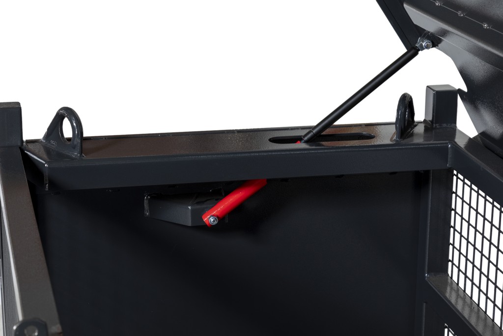 A steel Armorgard heavy-duty site storage unit with a steel construction, secure locking, and a load-rated base.