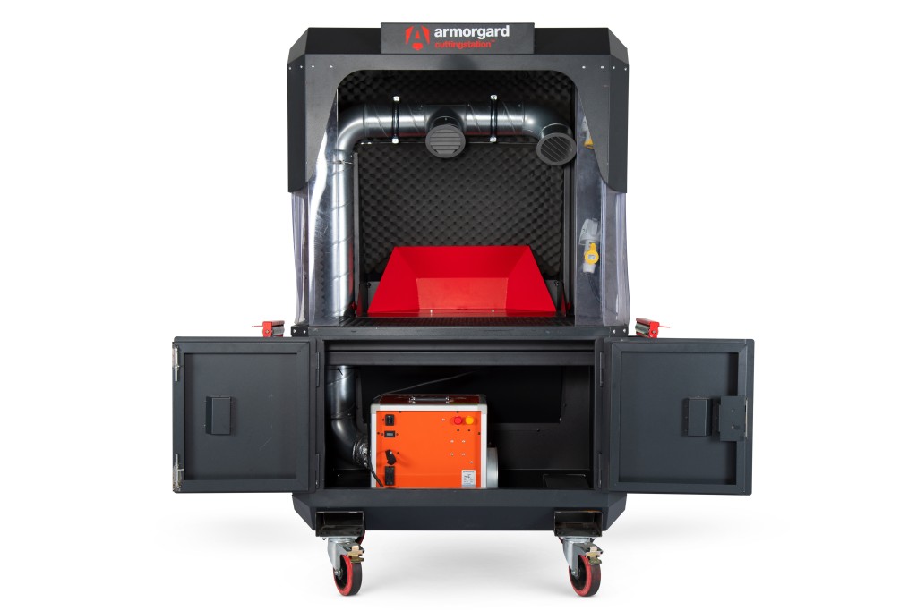 A steel Armorgard heavy-duty site storage unit with a steel construction, secure locking, and a load-rated base.