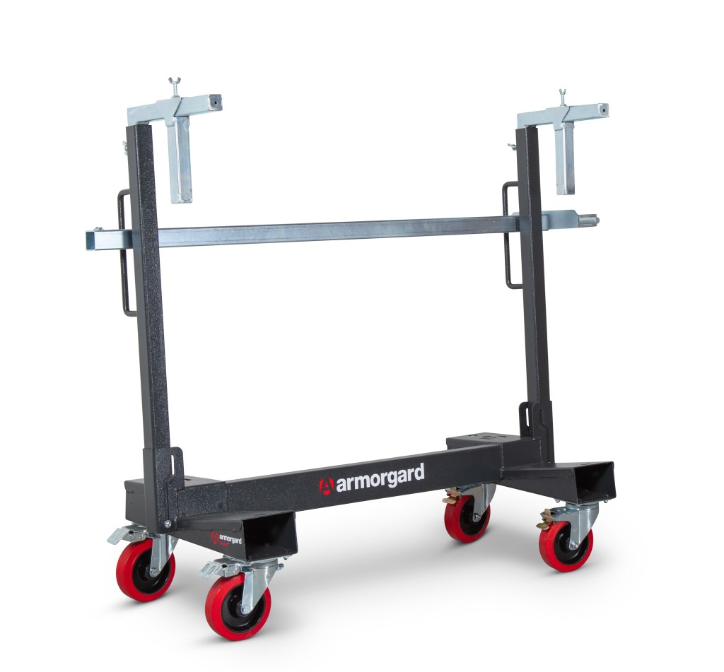 A steel Armorgard heavy-duty site storage unit with a steel construction, secure locking, and a load-rated base.