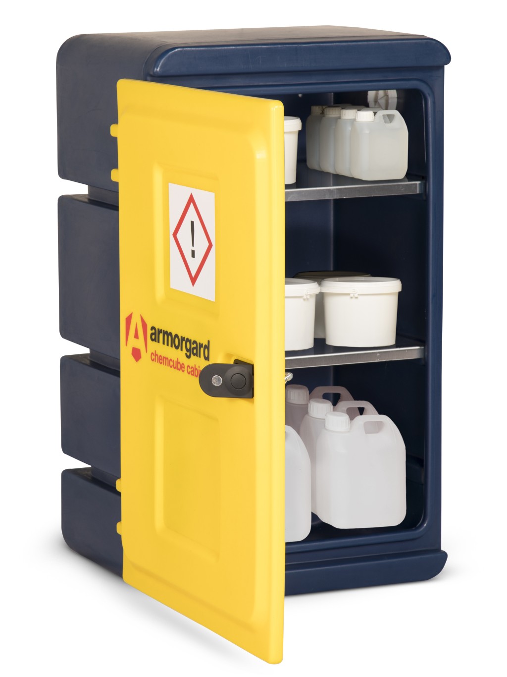 A steel Armorgard heavy-duty site storage unit with a steel construction, secure locking, and a load-rated base.