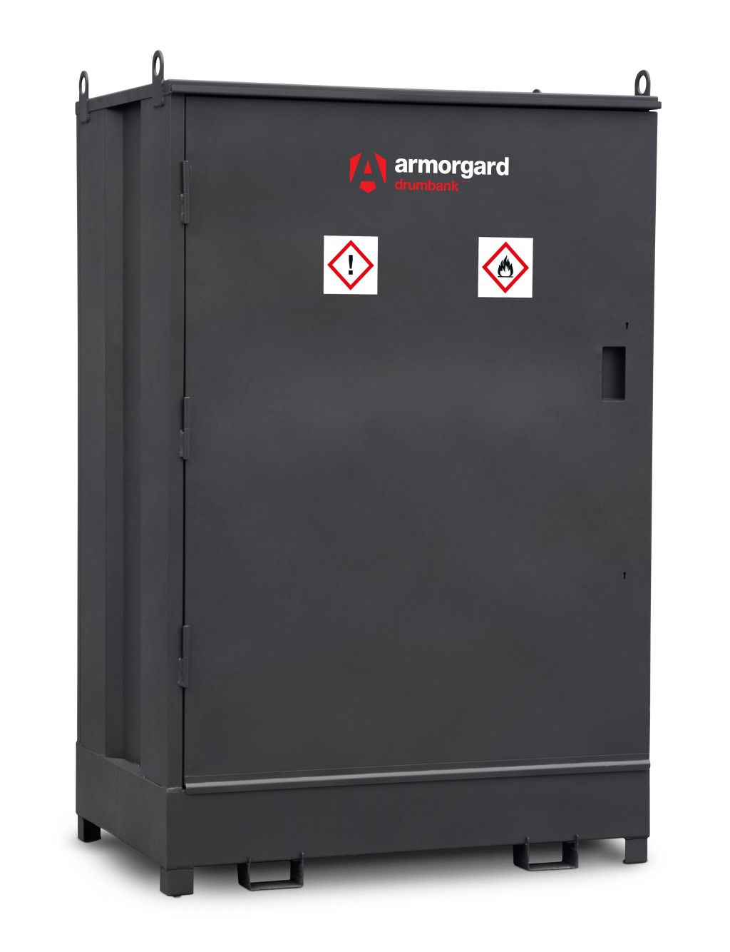 A steel Armorgard heavy-duty site storage unit with a steel construction, secure locking, and a load-rated base.