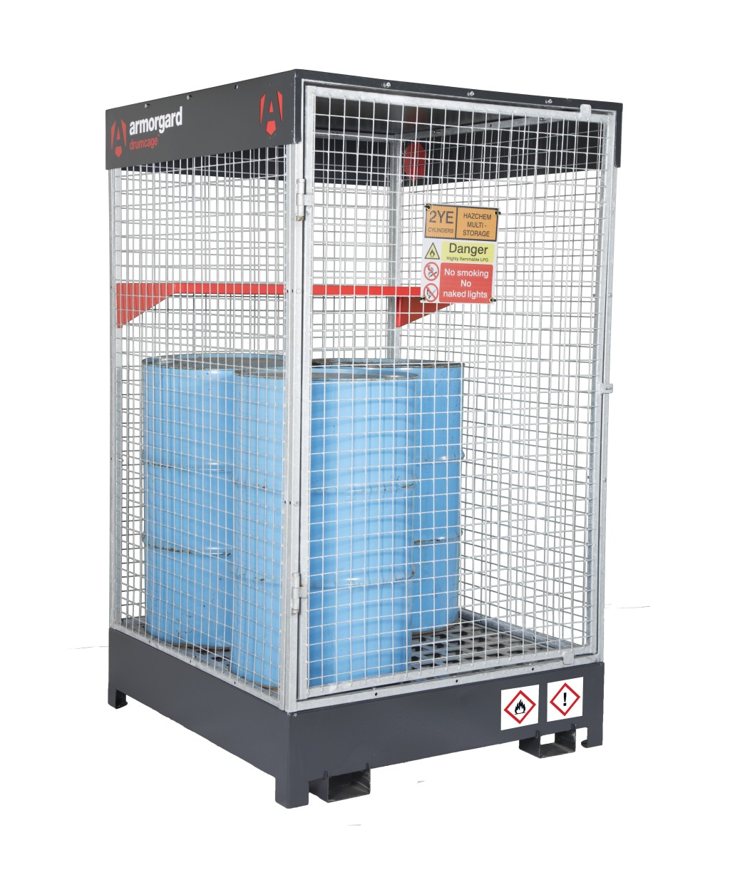 A steel Armorgard heavy-duty site storage unit with a steel construction, secure locking, and a load-rated base.
