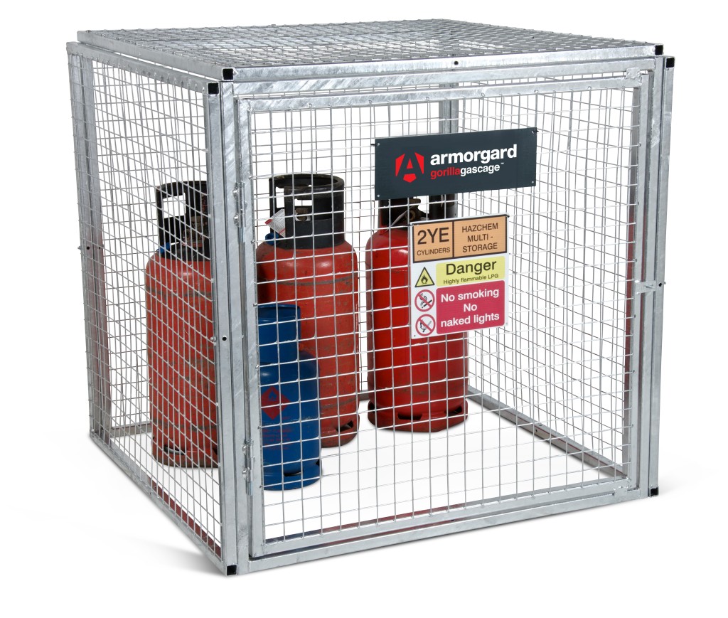 A steel Gorilla heavy-duty site storage unit with a steel construction, secure locking, and a load-rated base.