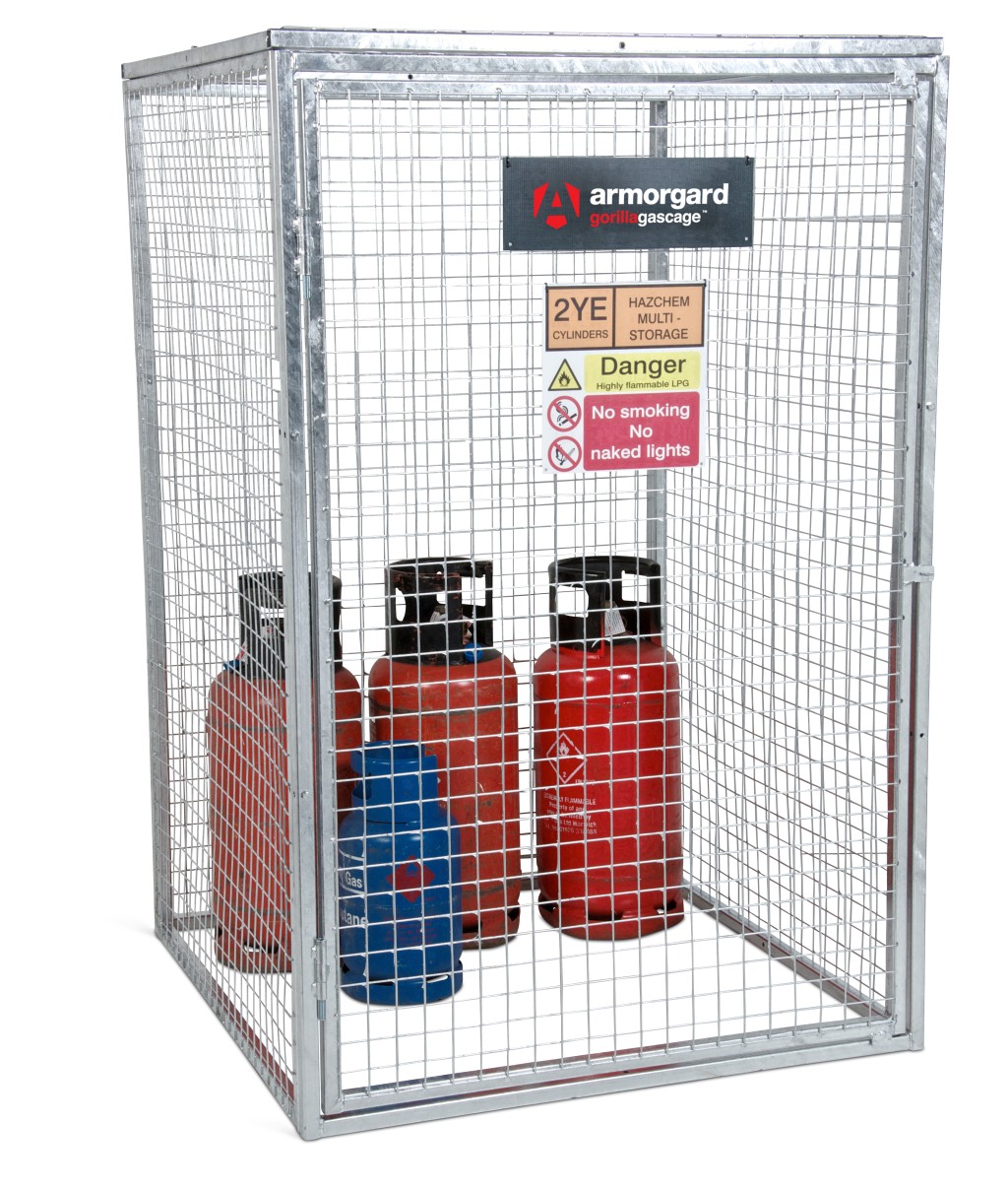 A steel Gorilla heavy-duty site storage unit with a steel construction, secure locking, and a load-rated base.