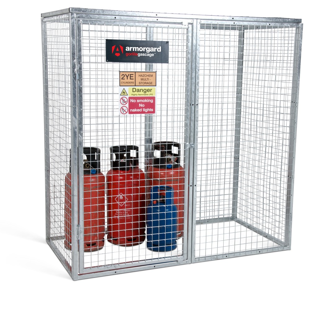 A steel Gorilla heavy-duty site storage unit with a steel construction, secure locking, and a load-rated base.