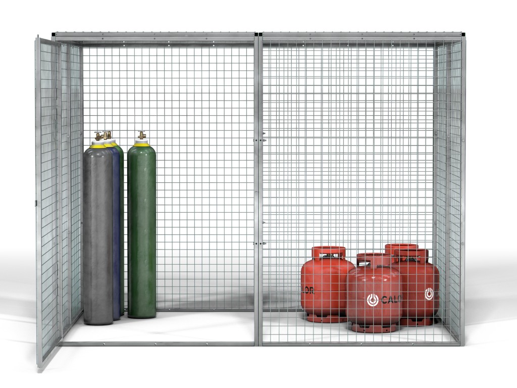 A steel Gorilla heavy-duty site storage unit with a steel construction, secure locking, and a load-rated base.