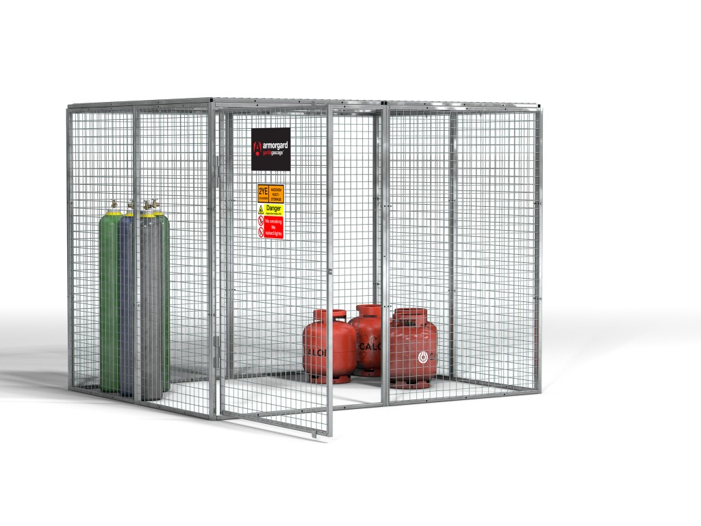 A steel Gorilla heavy-duty site storage unit with a steel construction, secure locking, and a load-rated base.