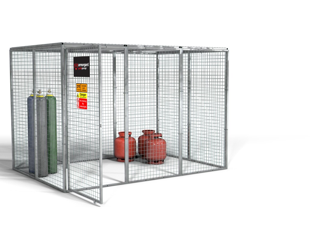 A steel Gorilla heavy-duty site storage unit with a steel construction, secure locking, and a load-rated base.