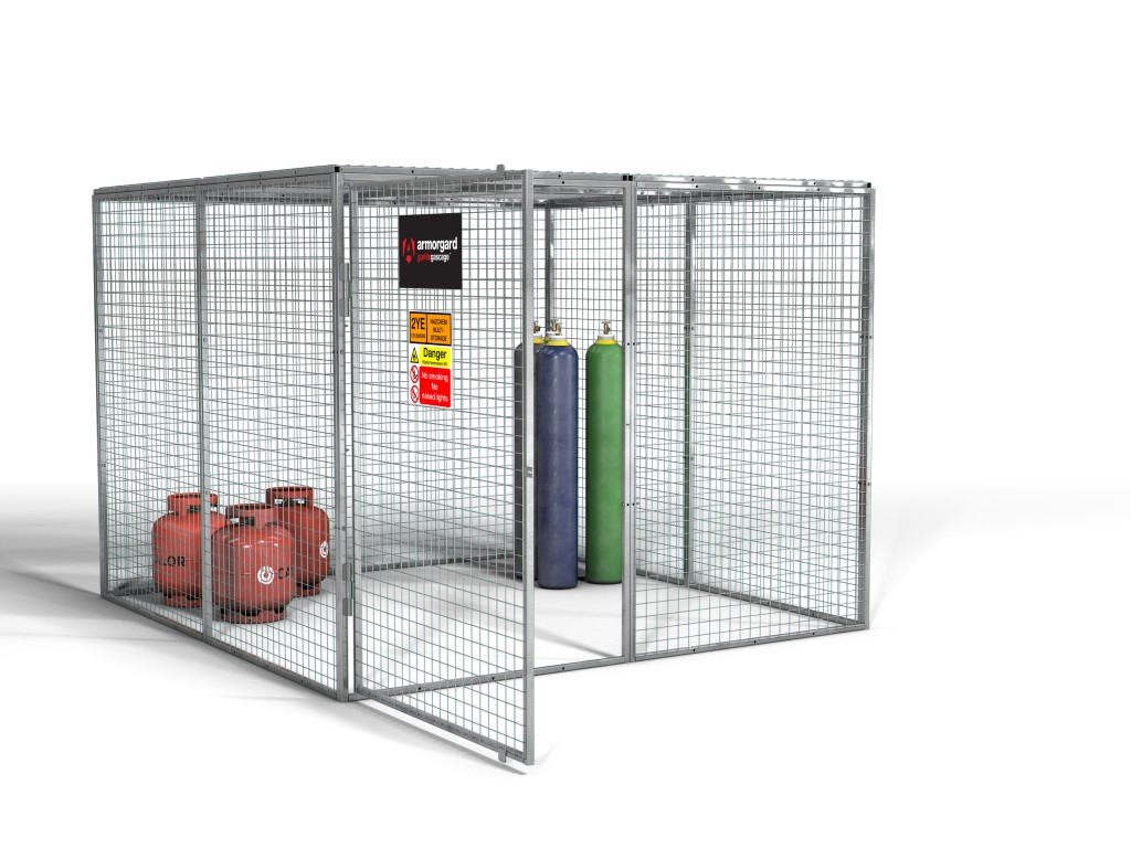 A steel Gorilla heavy-duty site storage unit with a steel construction, secure locking, and a load-rated base.