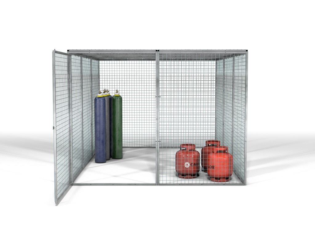 A steel Gorilla heavy-duty site storage unit with a steel construction, secure locking, and a load-rated base.