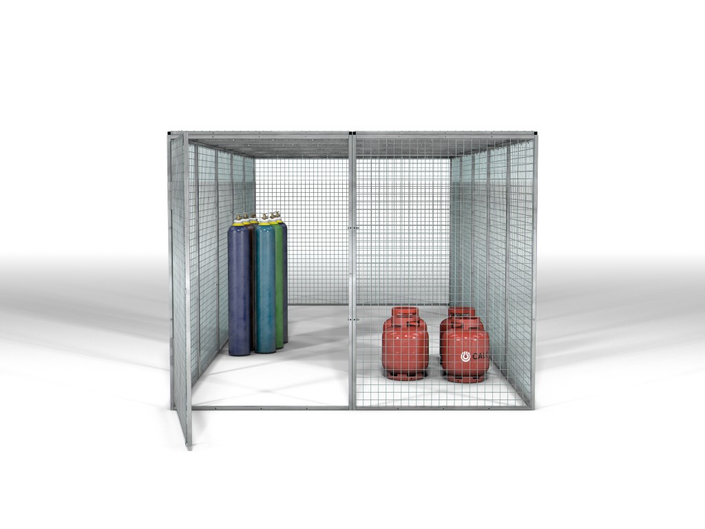 A steel Gorilla heavy-duty site storage unit with a steel construction, secure locking, and a load-rated base.