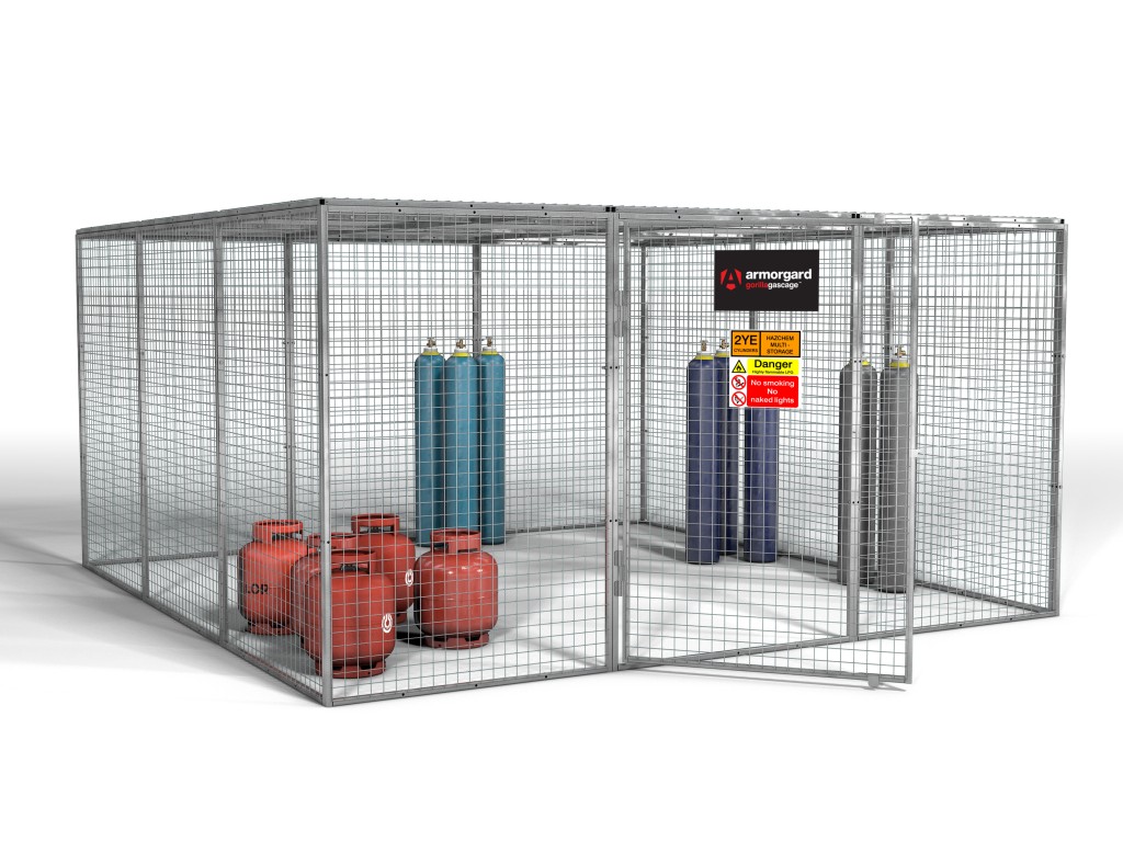 A steel Gorilla heavy-duty site storage unit with a steel construction, secure locking, and a load-rated base.