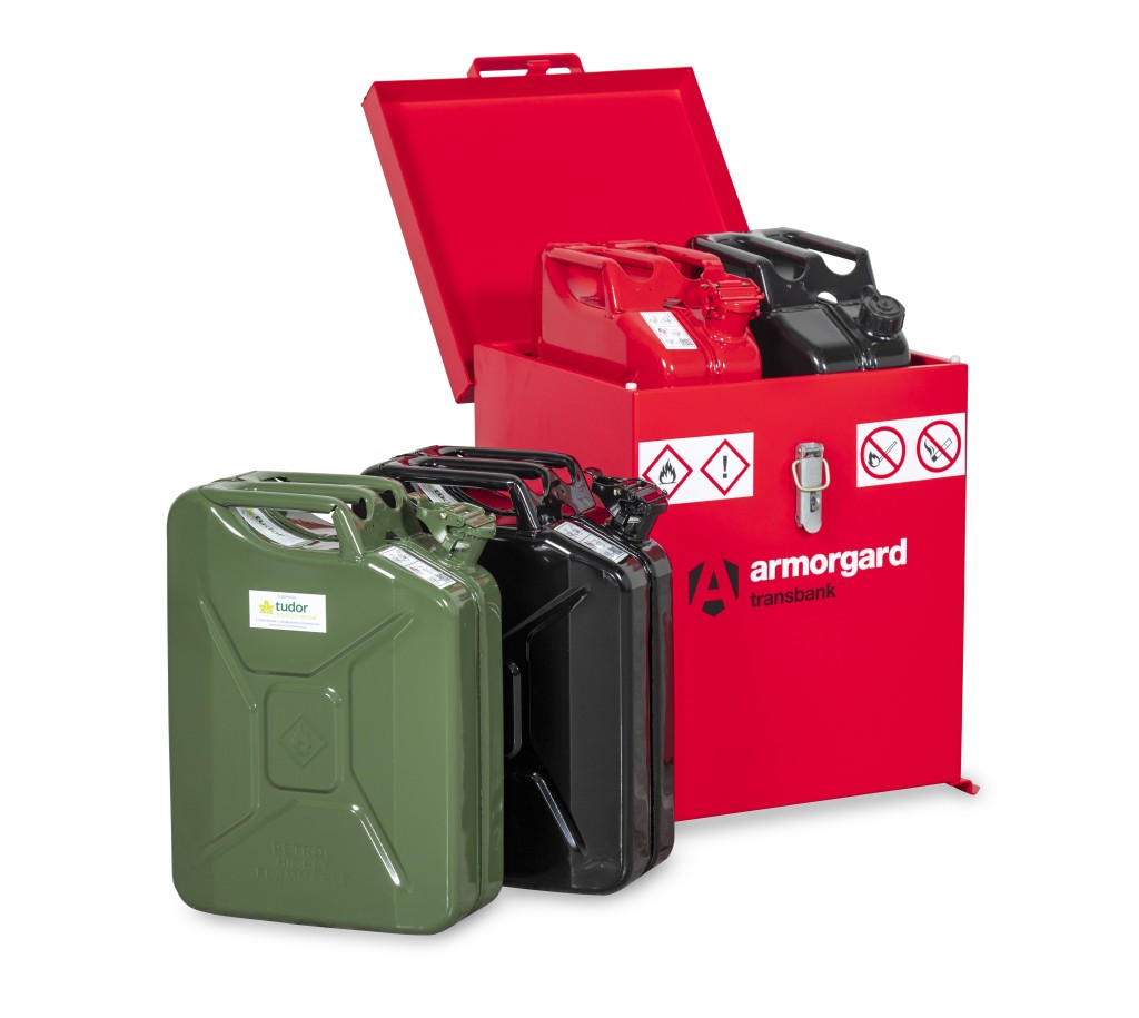 A steel Armorgard heavy-duty site storage unit with a steel construction, secure locking, and a load-rated base.