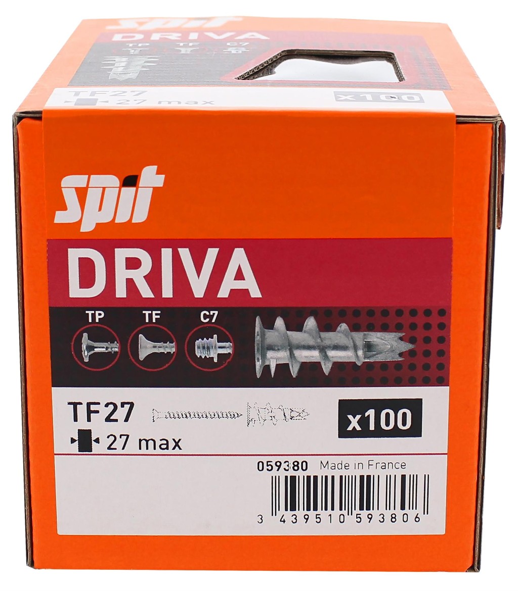 An orange and black Spit cordless power tool, with an ergonomic grip, designed for use on construction and maintenance tasks.