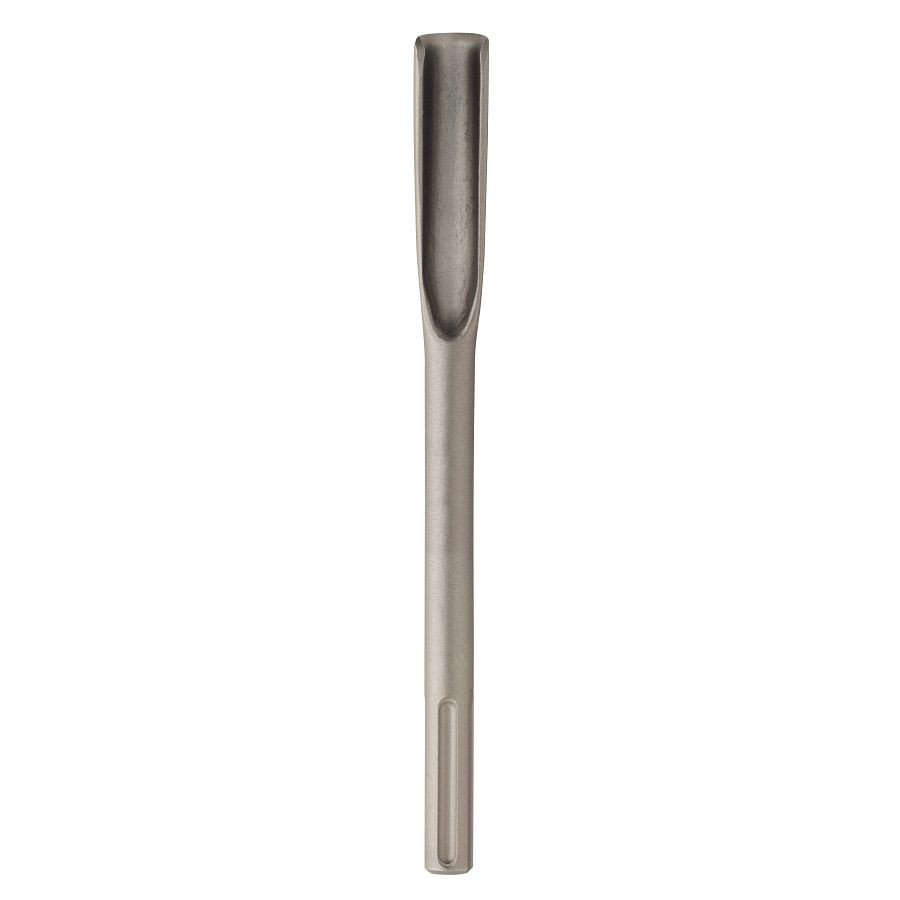 A hardened steel SDS demolition chisel with a wide flat blade, designed for use with SDS rotary hammers to break out tiles, mortar, and concrete.